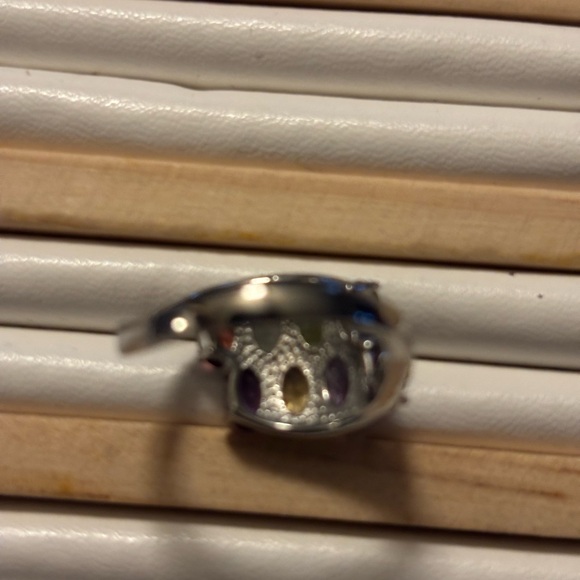 Multi Gemstone Ring Size 8 316 SS